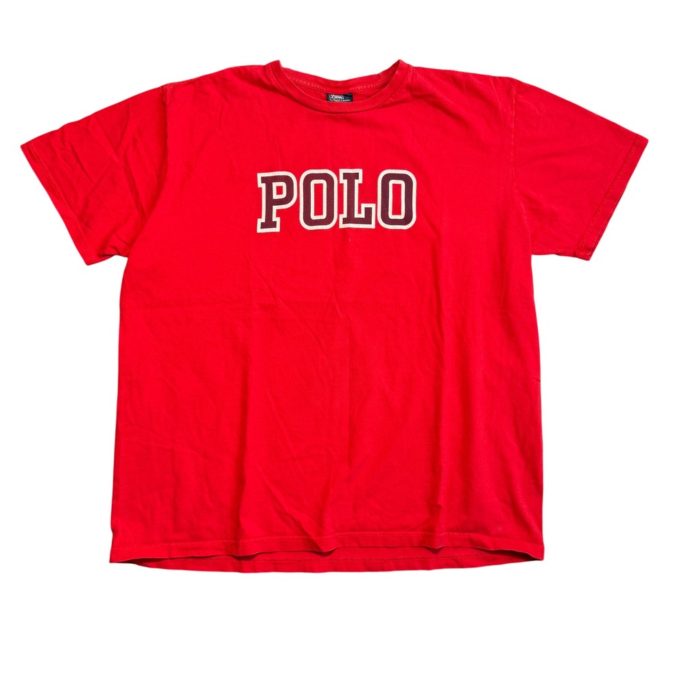 Polo Ralph Lauren Mens XL Red Graphic T-Shirt Short Sleeve Crew Neck Cotton